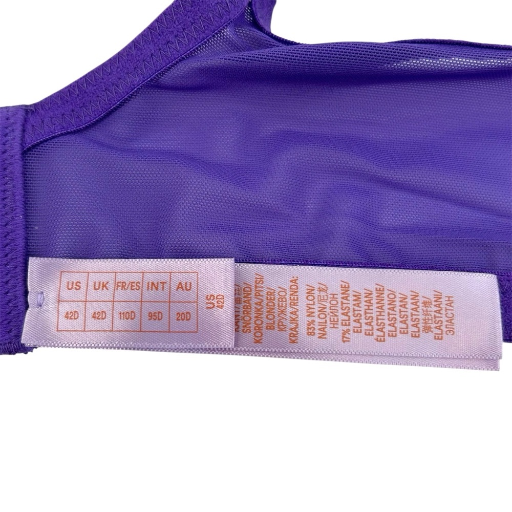 NWT Savage x Fenty Steamy Floral Unlined Lace Bra Purple Royale Romance In Bloom - Picture 12 of 15